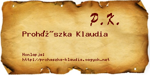 Prohászka Klaudia névjegykártya