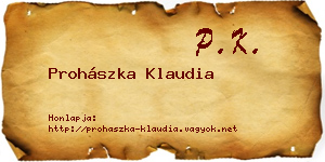 Prohászka Klaudia névjegykártya